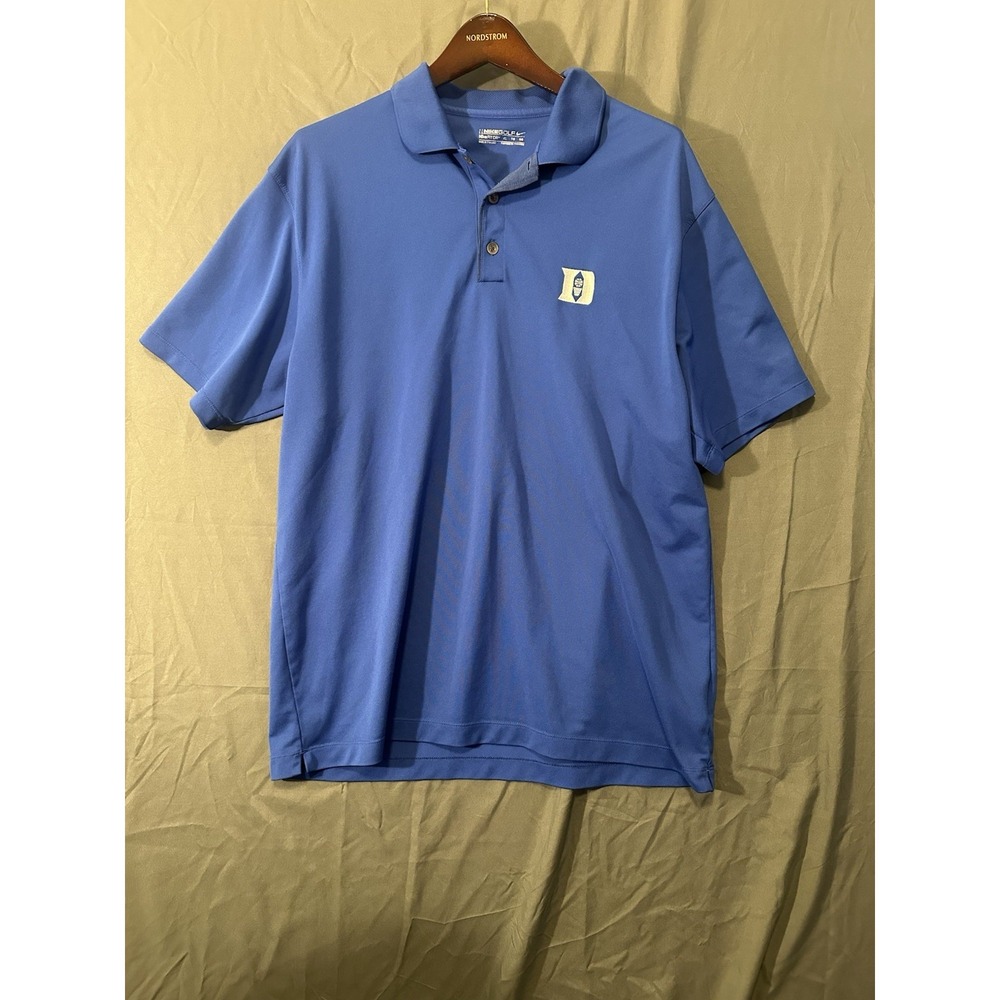 Nike Duke Blue Devils Dri-FIT Polo Shirt Mens XL Blue Grey NCAA Basketball Sport